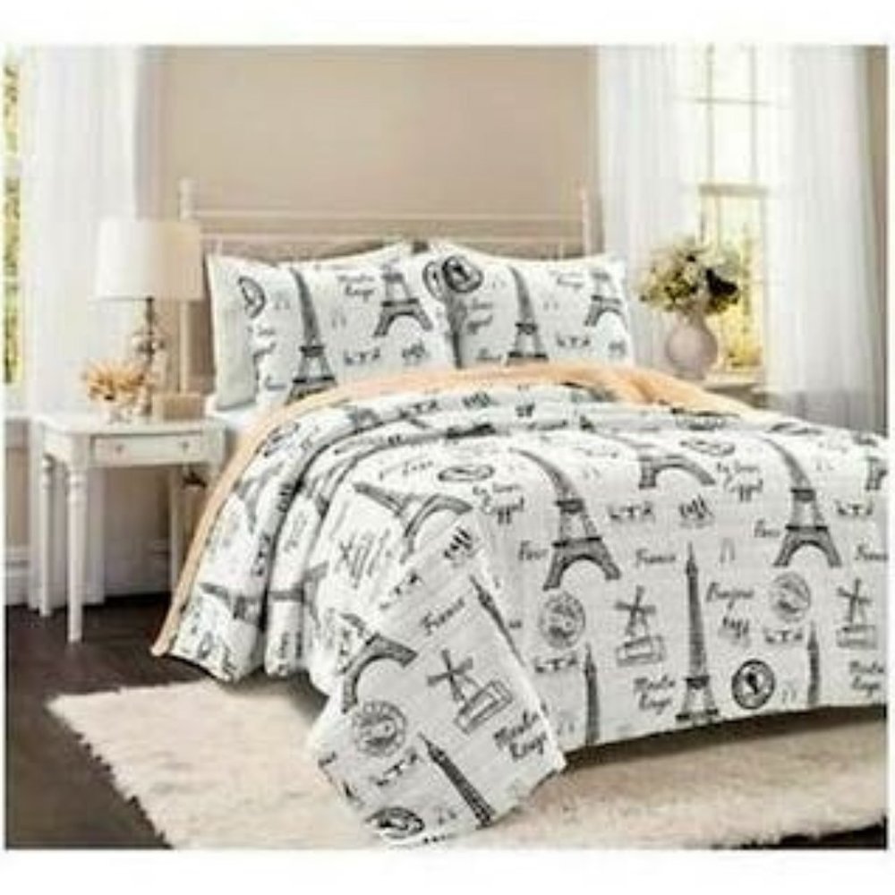 LUSH Décor Paris Bonjour 3 Piece Quilt Set, Various Sizes